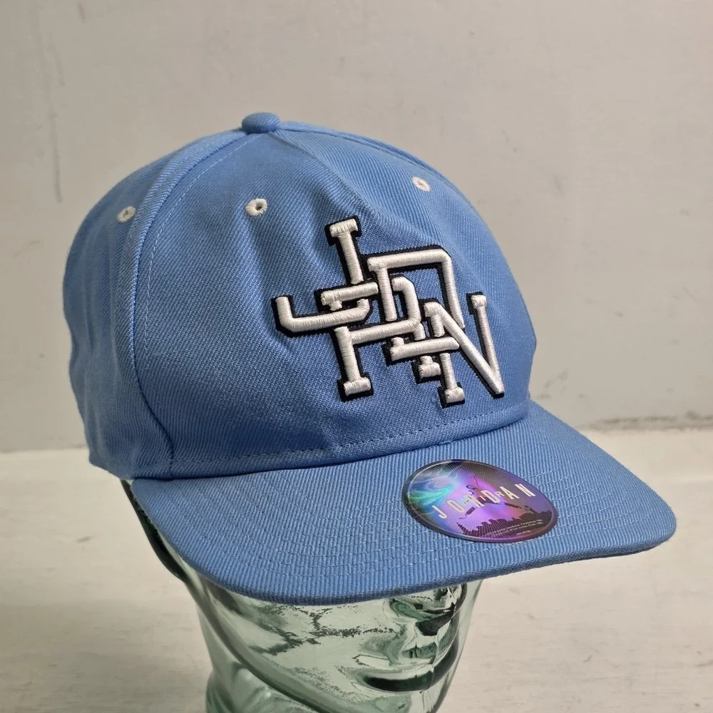 Air Jordan Embroidered True Interlock Blue UNC Jumpman Hat Men Snapback Cap NWOT